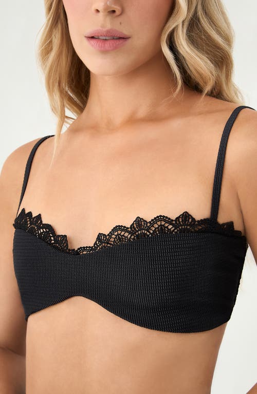Boamar Bondy Lace Trim Swim Top In Black