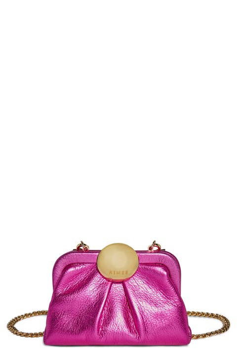 Mini Full Circle Leather Frame Crossbody Clutch