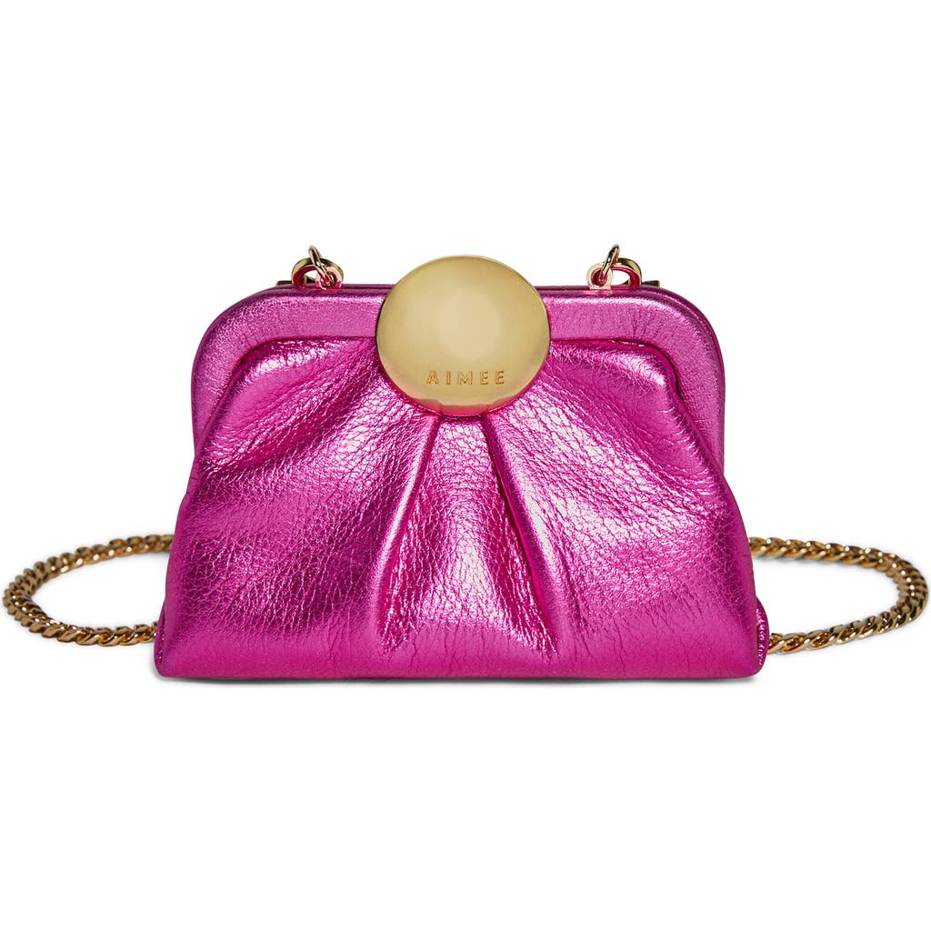Aimee Mini Full Circle Leather Frame Crossbody Clutch