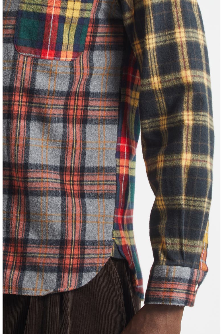 Plaid Flannel Button-Down Shirt, Alternate, color, YELLOW