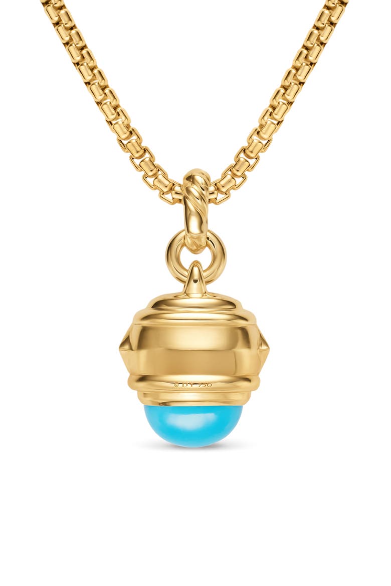 Renaissance Amulet in 18K Yellow Gold, 29mm, Alternate, color, TANZANITE