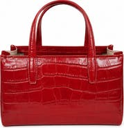 Persaman New York Violetta Croc Embossed Leather Shoulder Bag