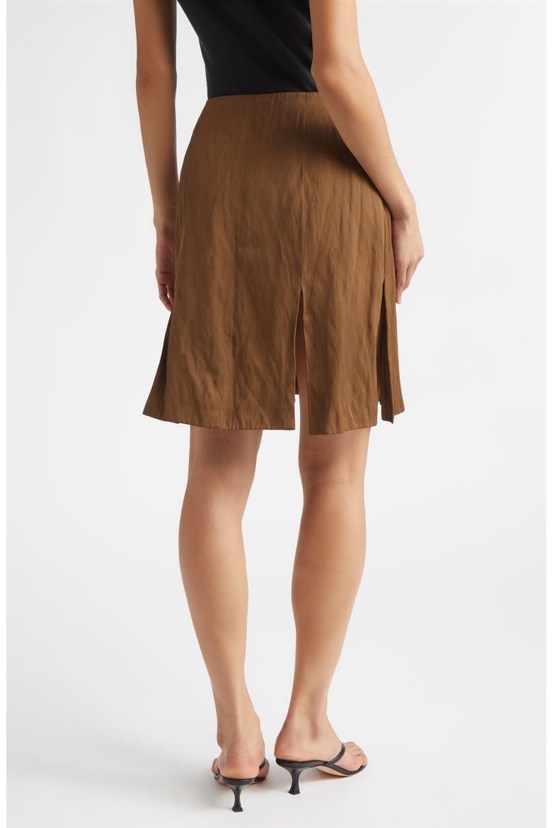 Shadow Slit Nylon Skirt, Alternate, color, BRONZE