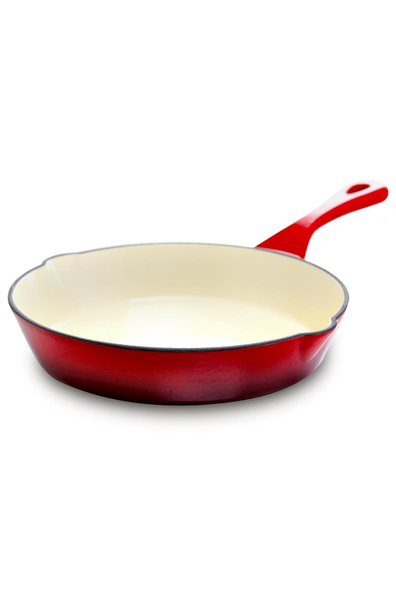 Artisan 8 in. Round Enameled Cast Iron Skillet, Main, color, Scarlet Red