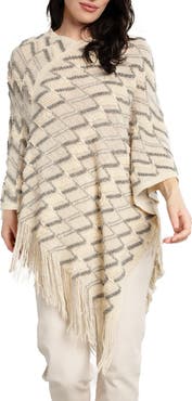 SAACHI Chevron Tassel Poncho