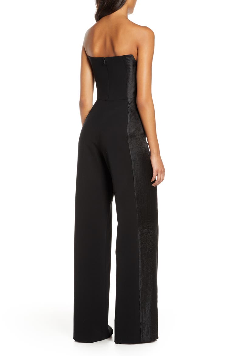 Lena Strapless Jumpsuit, Alternate, color, BLACK BLACK
