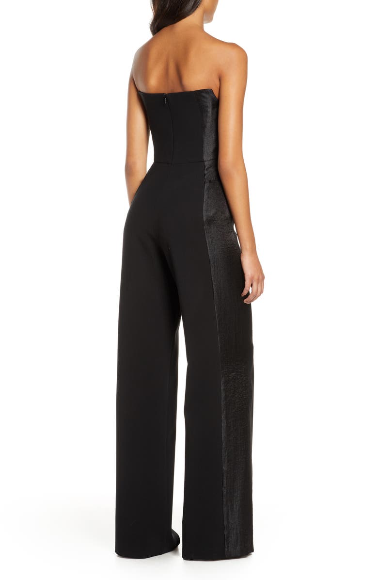 Black Halo Lena Strapless Jumpsuit, Alternate, color,