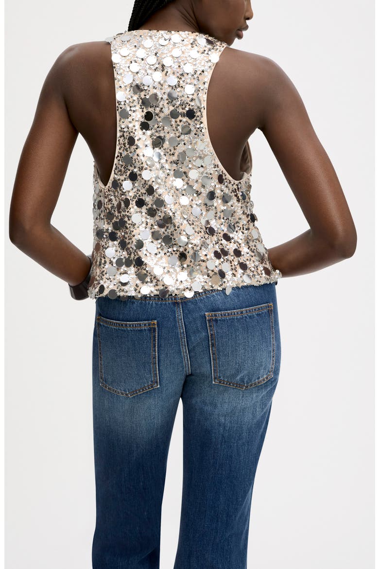 Paillette Crop Tank, Alternate, color, BLUSH SILVER