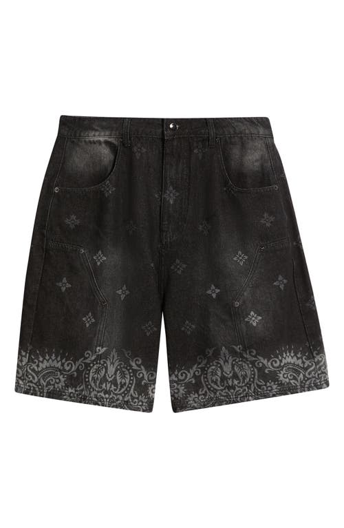 Criminal Damage Laser Print Denim Shorts