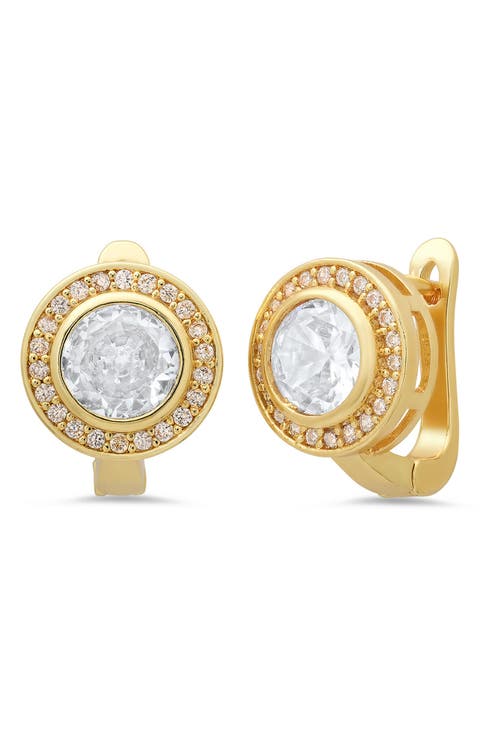 Simulated Diamond Pavé Earrings