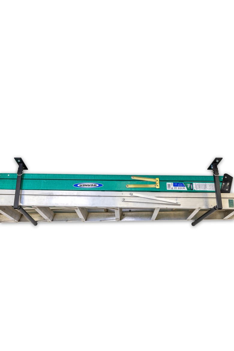 Hi-Port 2 -Ladder Adjustable Ceiling Storage Rack -Single -Holds 75 lbs, Alternate, color, Black