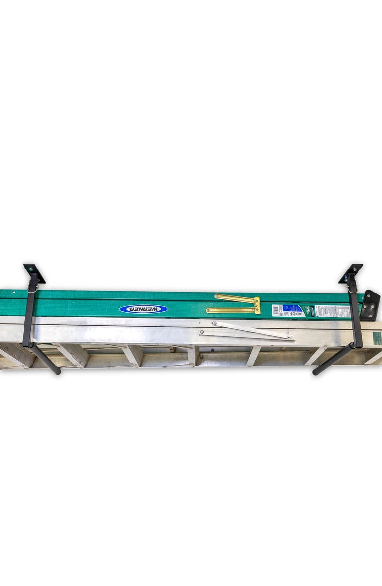 StoreYour Hi-Port 2 -Ladder Adjustable Ceiling Storage Rack -Single -Holds 75 lbs, Alternate, color, Black