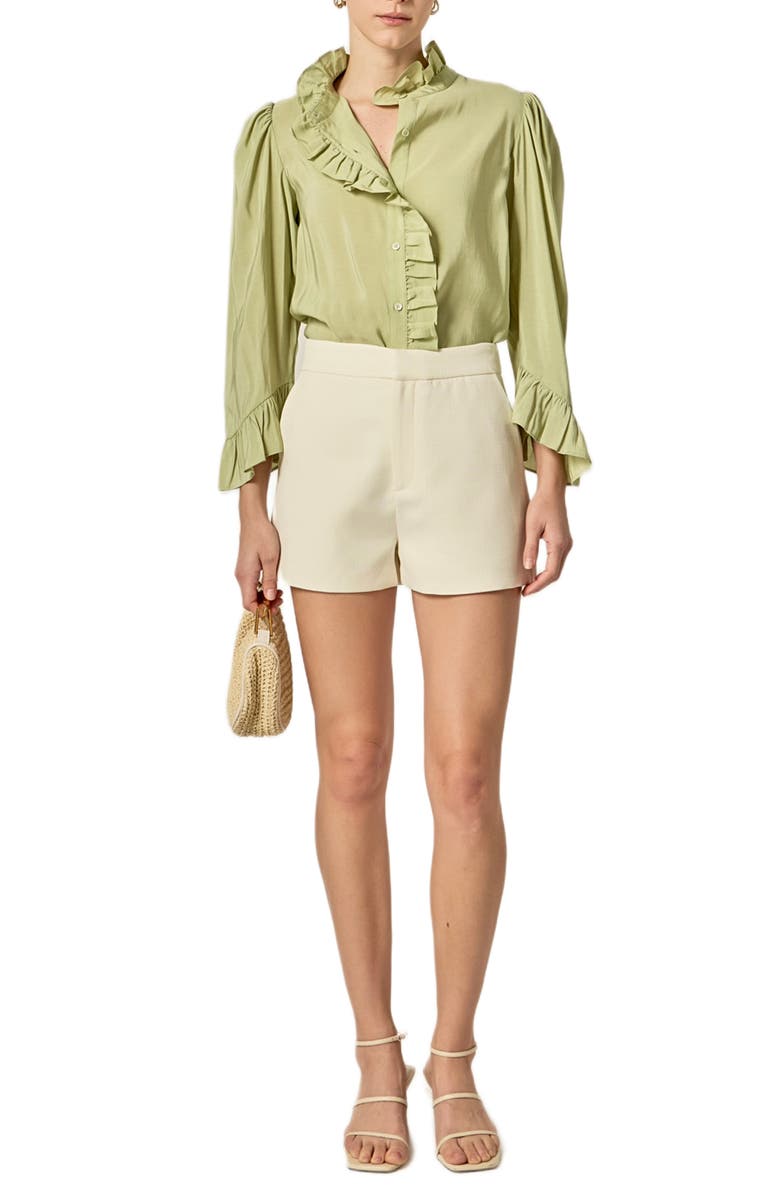 English Factory Ruffle Top, Alternate, color, Sage