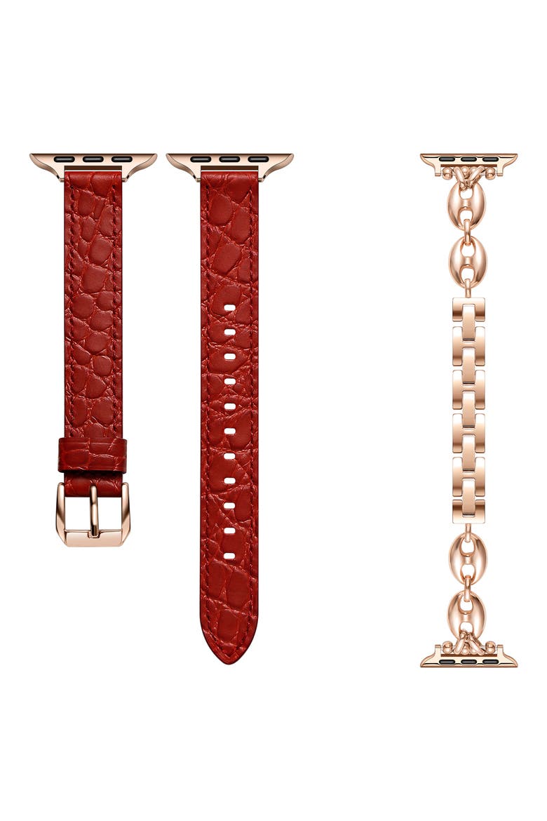Cleo Poppy 2-Pack Apple Watch® Watchbands, Main, color, ROSE GOLD