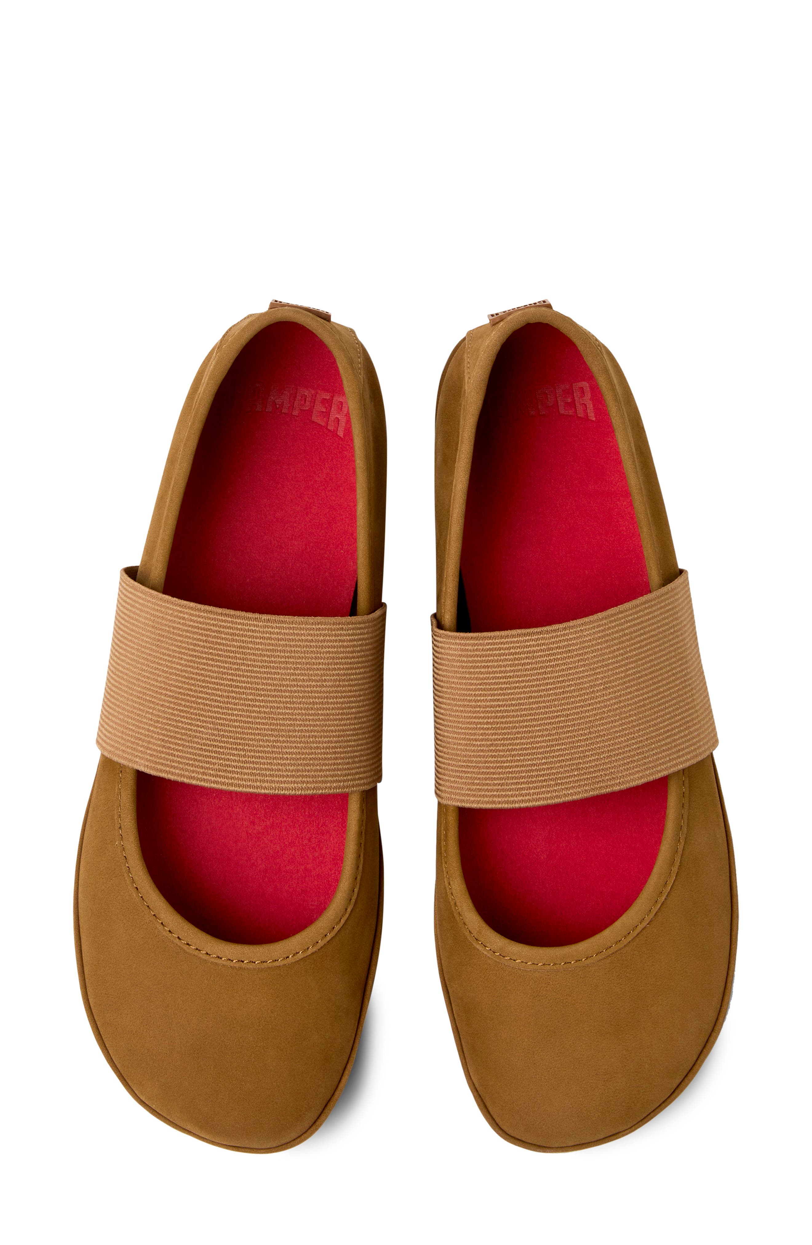Camper Right Nina Ballet Flat, Alternate, color, Medium Brown