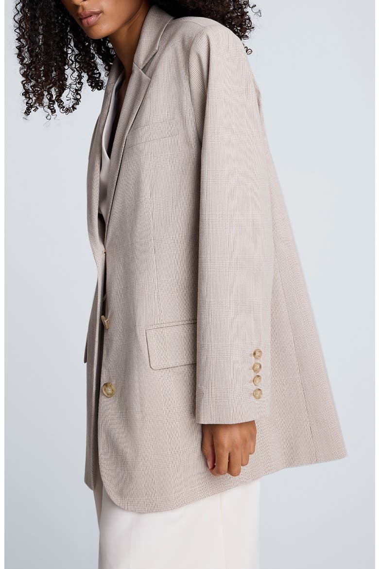 Plaid Oversize Blazer, Alternate, color, STUCCO MULTI