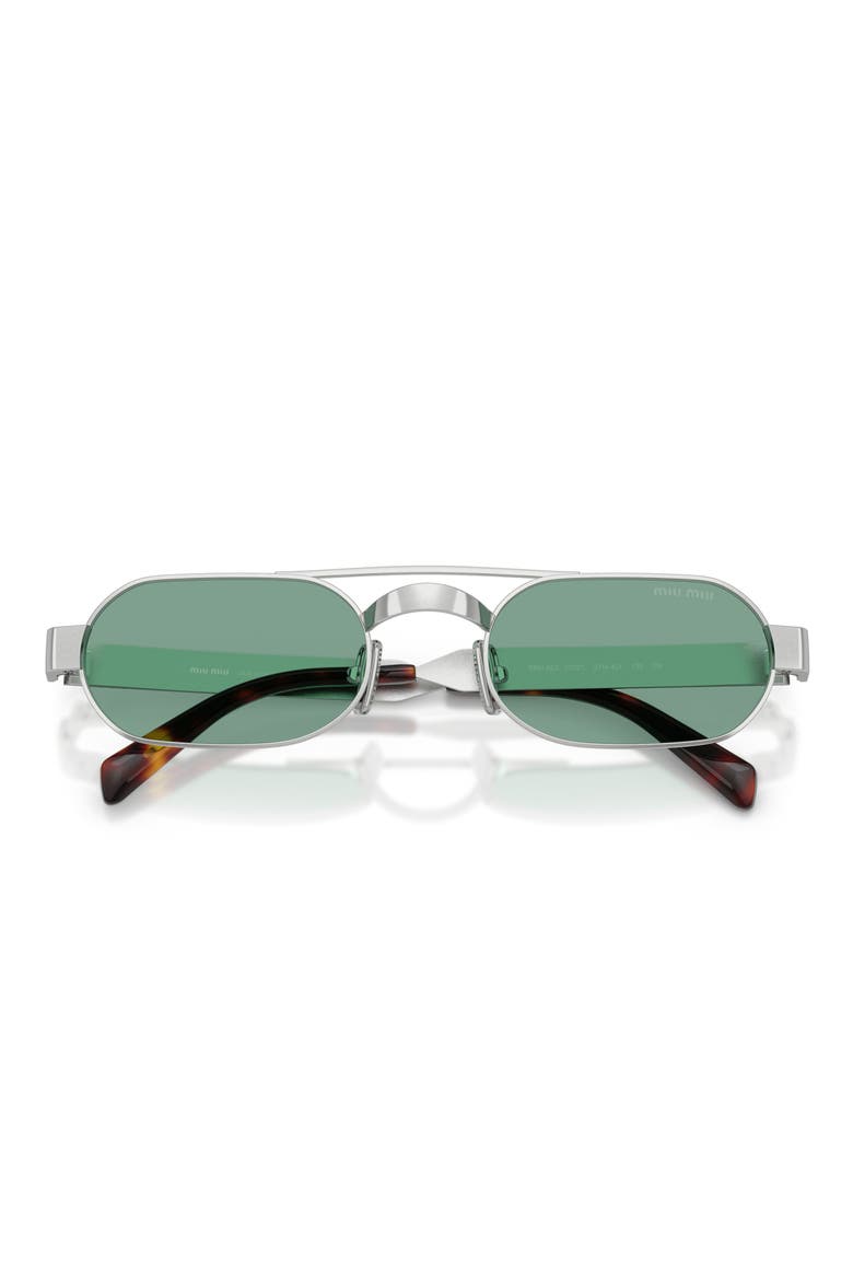 52mm Oval Sunglasses, Alternate, color, ANCIENT SILVER / BLUISH GRAY