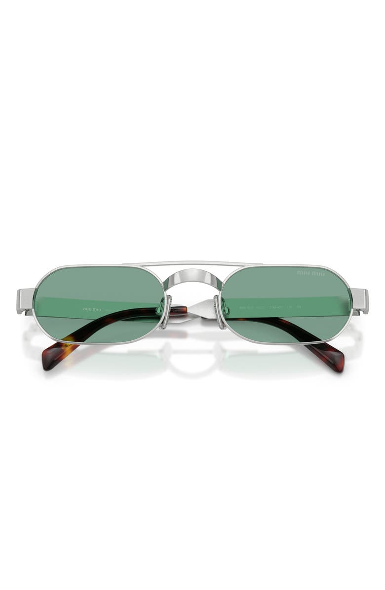 Miu Miu 52mm Oval Sunglasses, Alternate, color, Ancient Silver / Bluish Gray