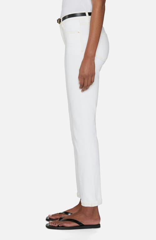 Frame The Borrowed Mid Rise Boyfriend Jeans In White
