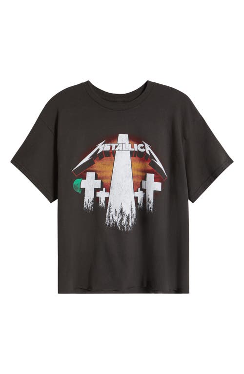 Merch Traffic Metallica Master Of Puppets Album Graphic T-shirt In Black Pigment Dye