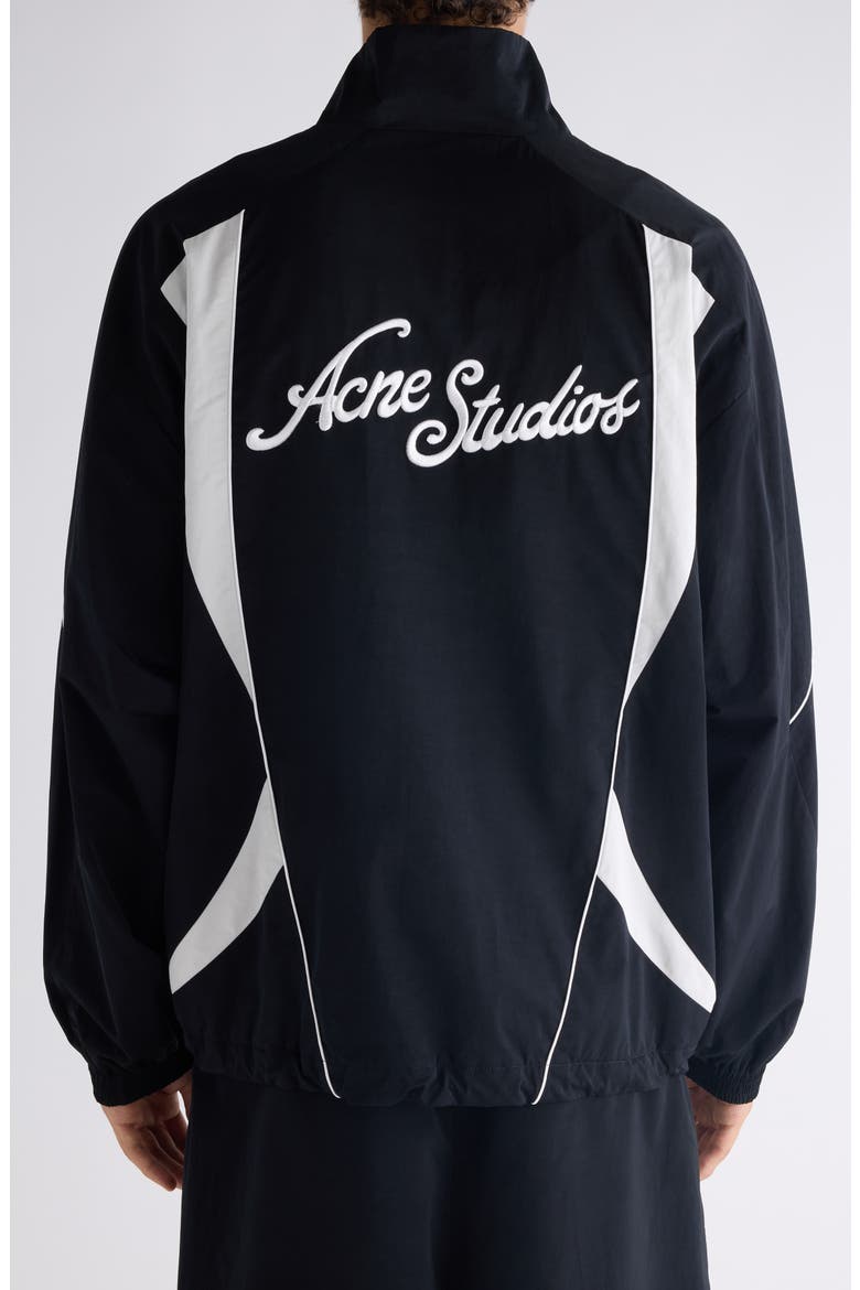 Peachy Embroidered Logo Piped Track Jacket, Alternate, color, BLACK