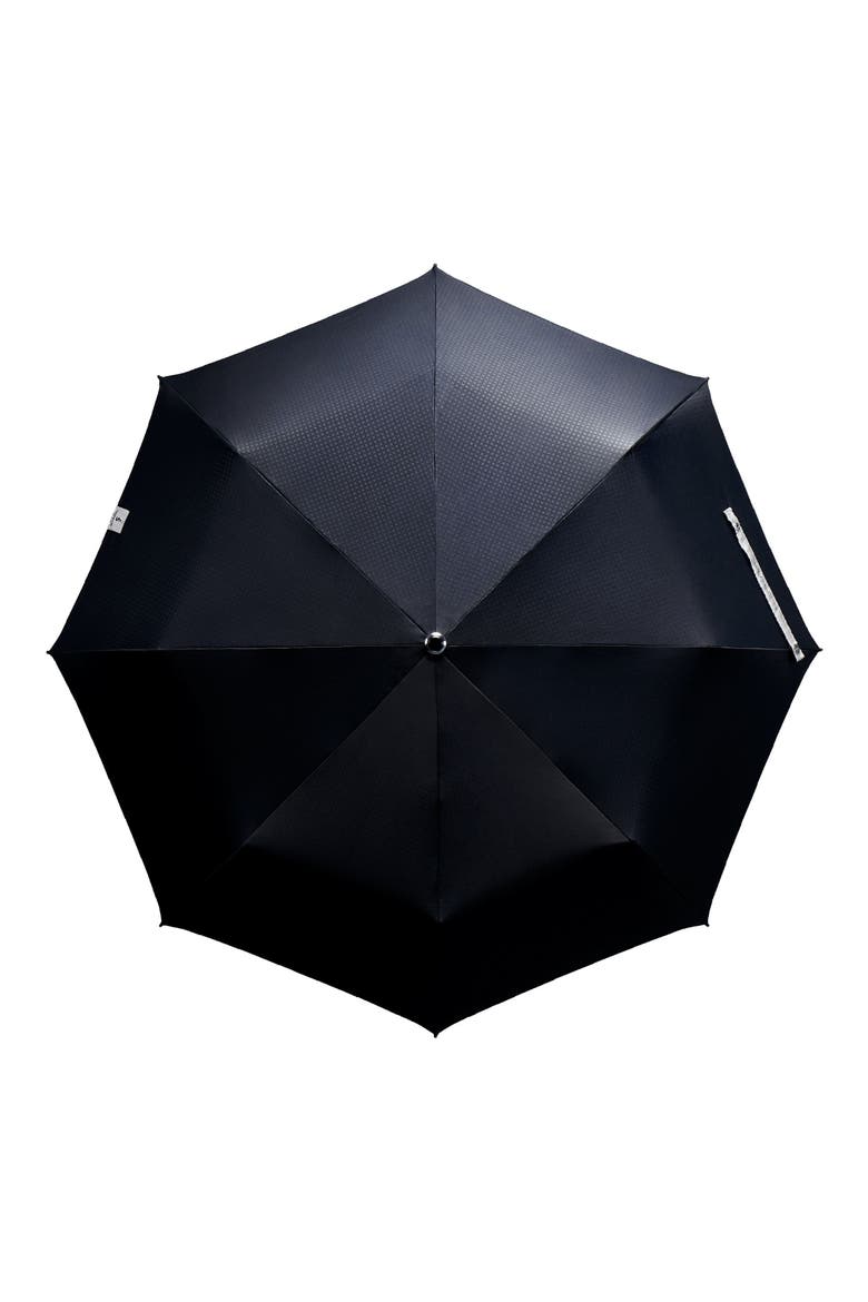 Stratus Auto Open Stick Umbrella, Alternate, color, BLACK/ PIANO BLACK-WHITE