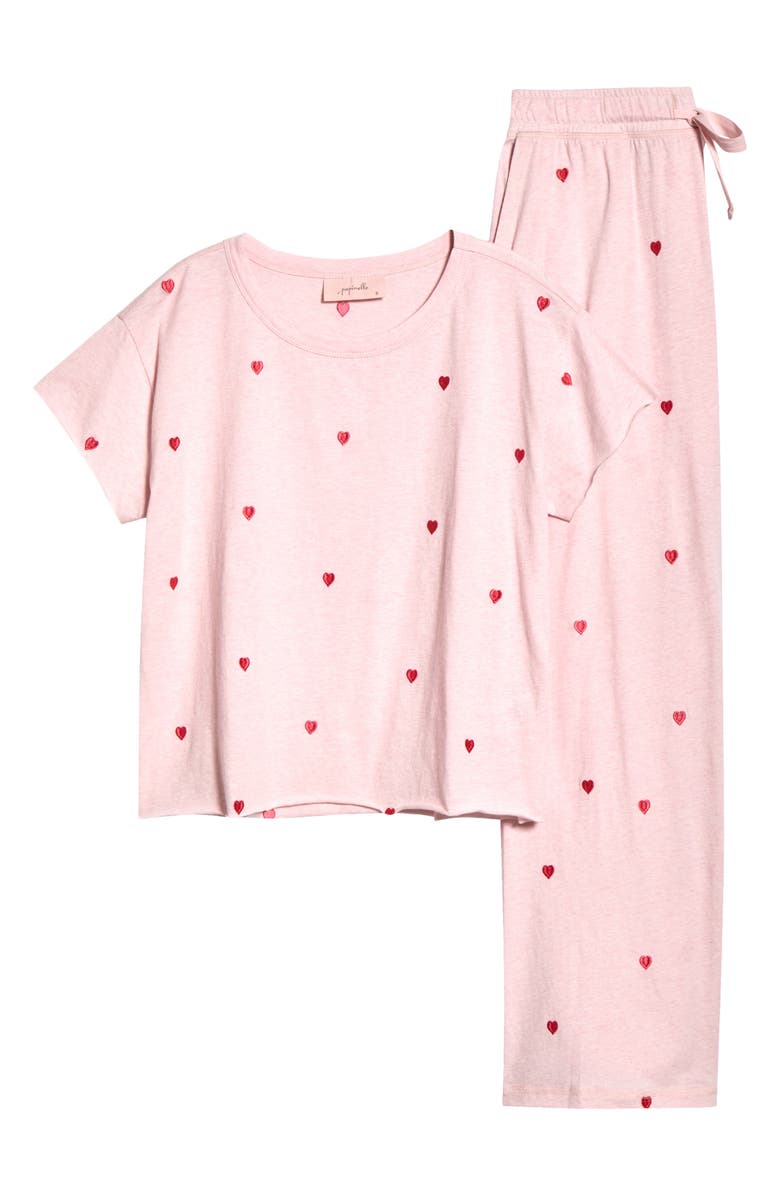 Papinelle Jada Short Sleeve Organic Cotton Pajamas, Alternate, color, Pink