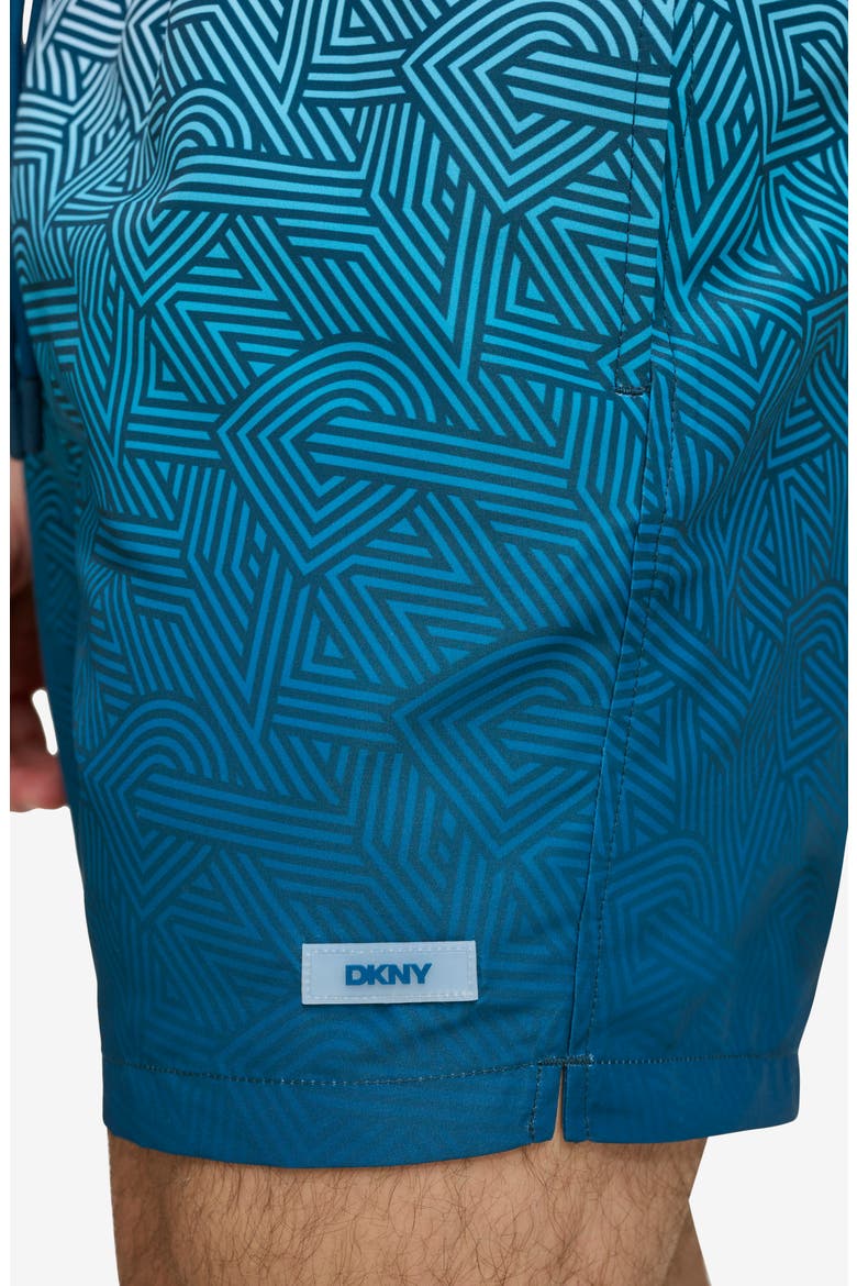 Ombré Crosswalk Swim Trunks, Alternate, color, POSEIDON