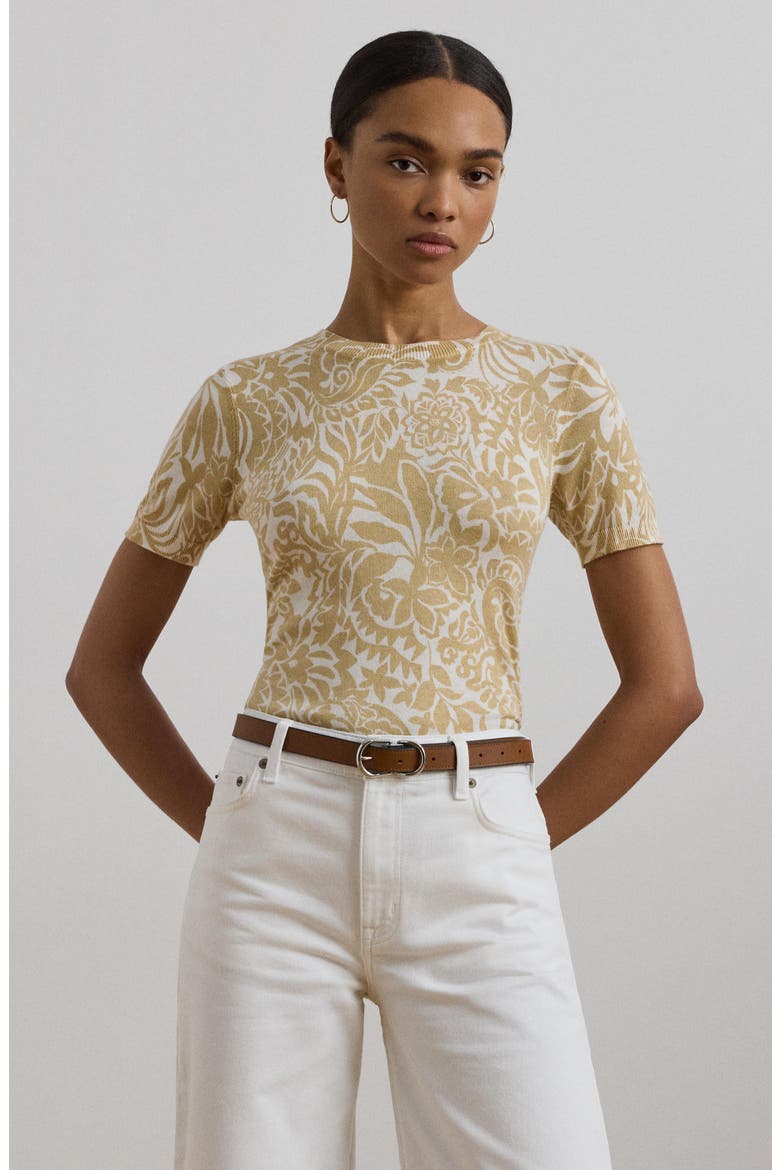 Floral Cotton Blend Sweater, Alternate, color, CREAM MULTI