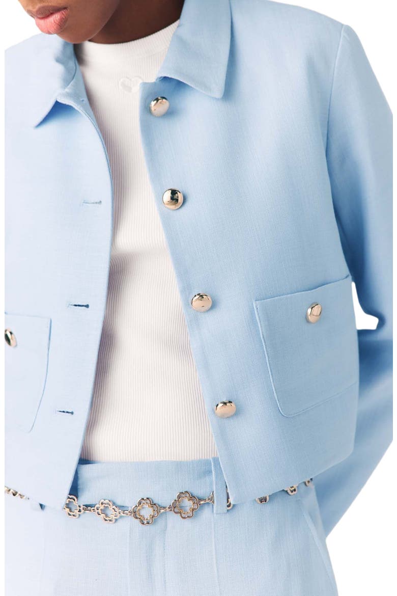 Short single-breasted jacket, Alternate, color, Blue sky
