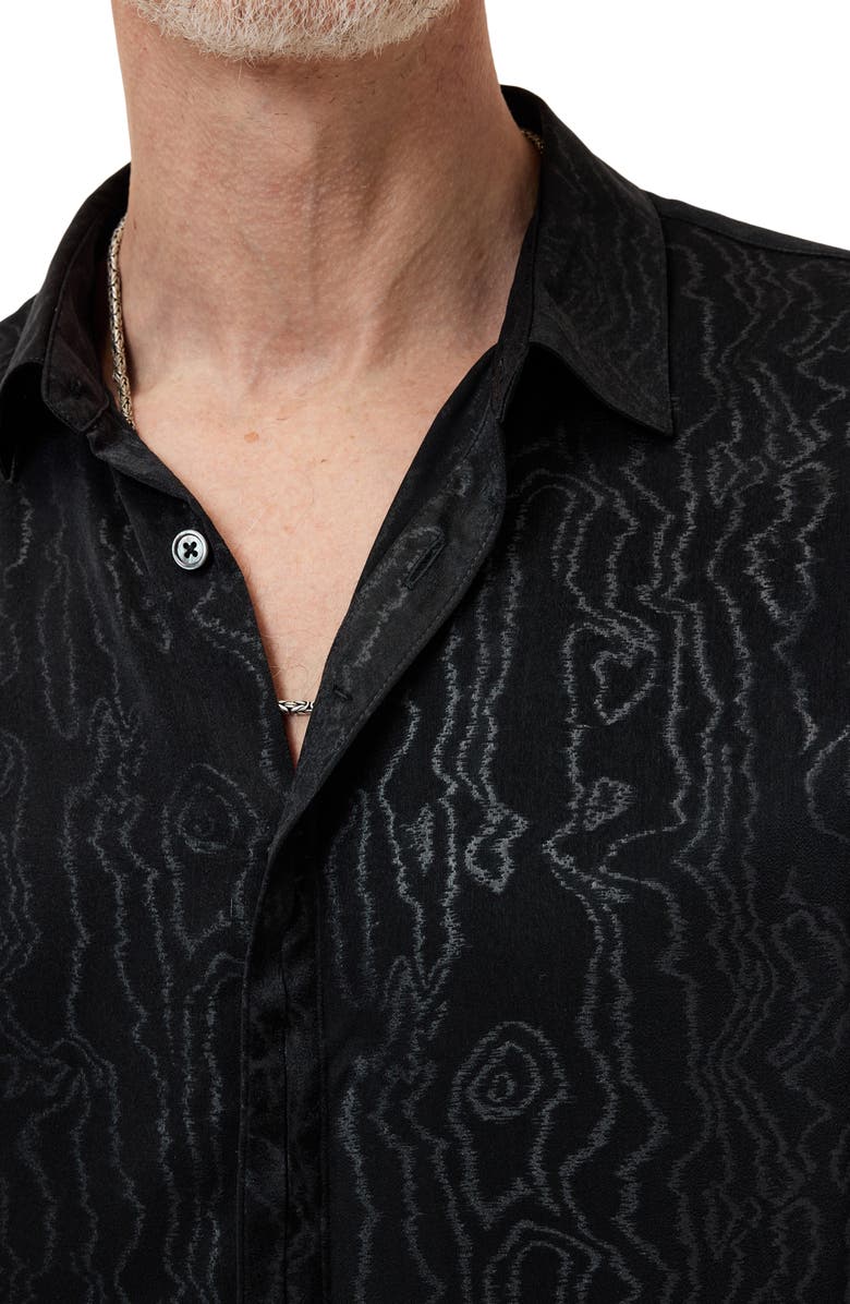 John Varvatos Hickory Button-Up Shirt, Alternate, color, Black