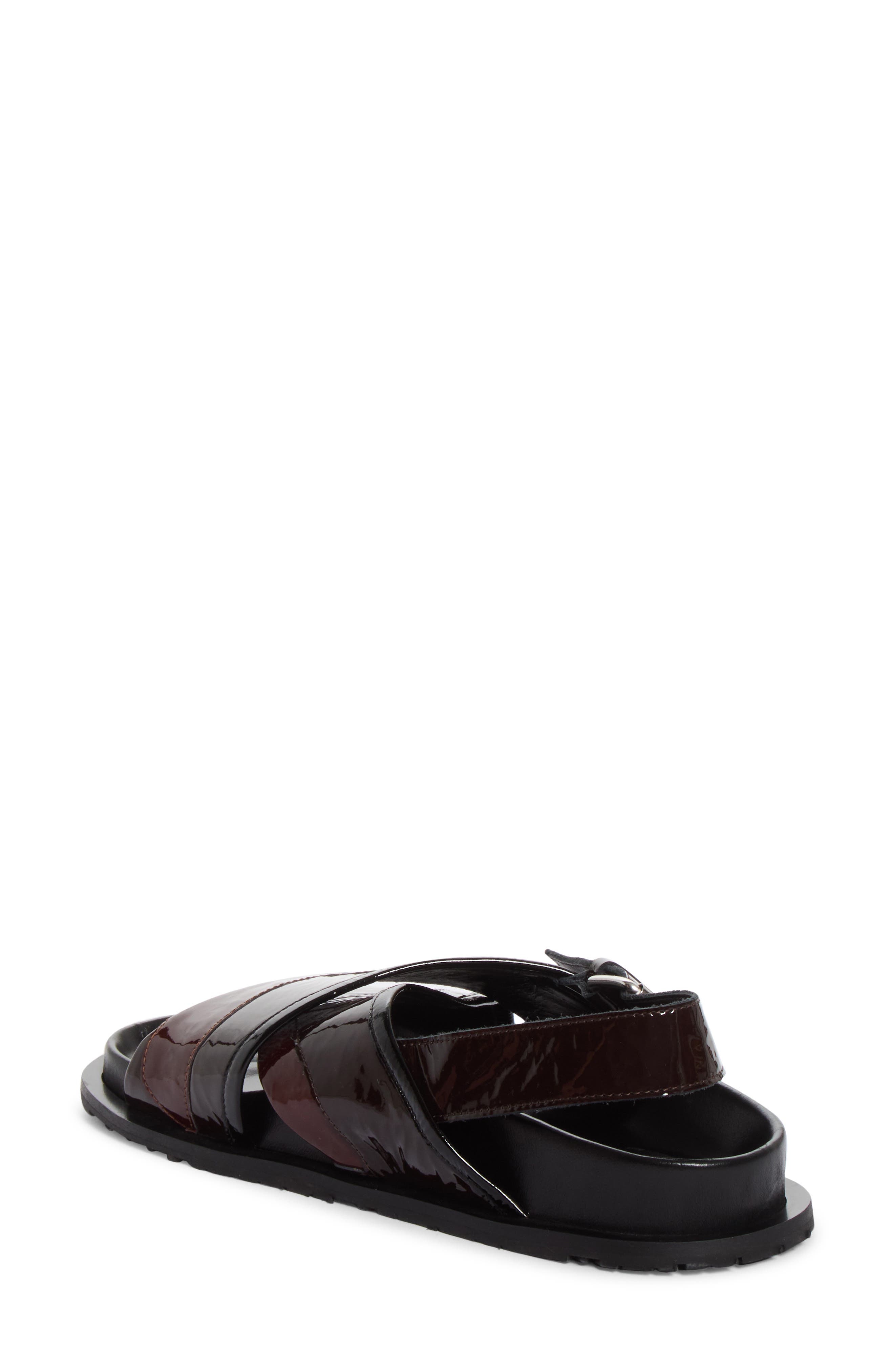 Intarsia Slingback Fussbett Sandal, Alternate, color, CHOCOLATE