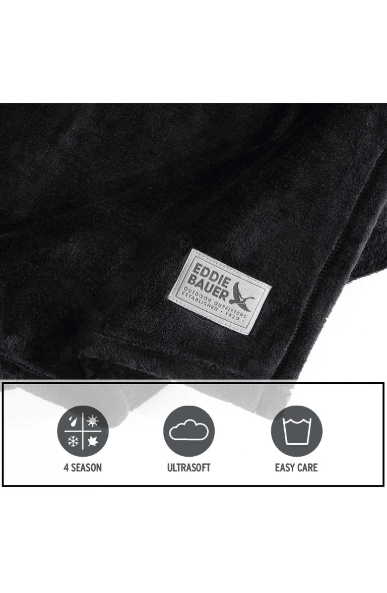 Eddie Bauer Ultrasoft Plush Throw Blanket, Alternate, color, Black