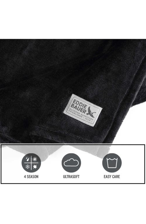Eddie Bauer Ultrasoft Plush Throw Blanket In Black