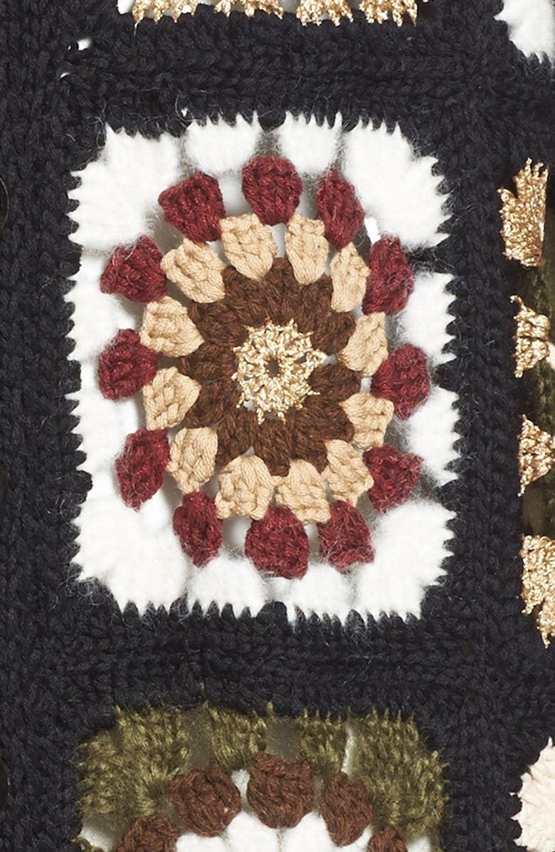 Rosetta Getty 'Granny Square' Mixed Media Cardigan, Alternate, color, 