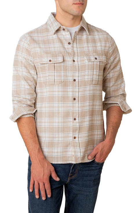 Organic Flannel Double Pocket Button Down Shirt