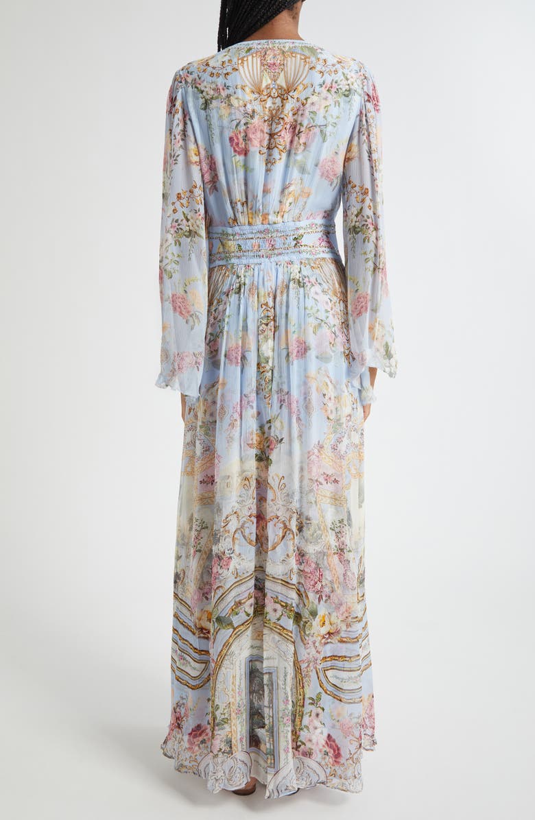 Camilla Tiled In Time Long Sleeve Silk Chiffon Maxi Dress, Alternate, color,