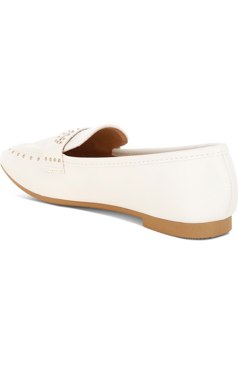 LONDON RAG Dorlina Studded Flat, Alternate, color, White