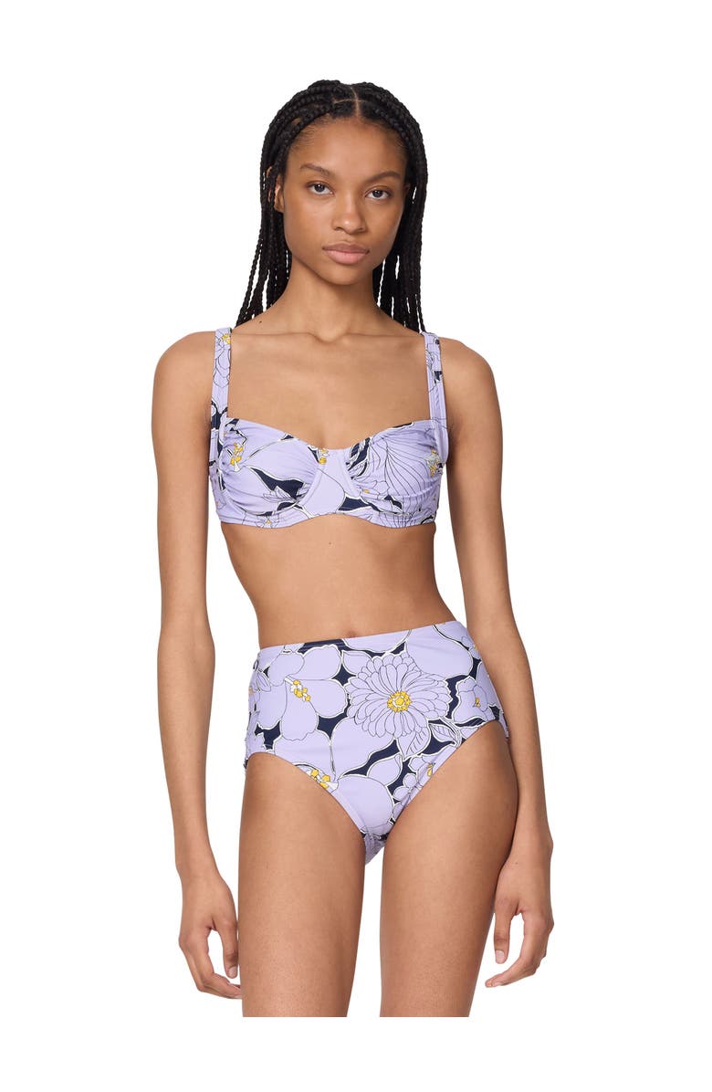 Kate Spade New York Garden Shirred Underwire Bra Top, Main, color, Planetary Navy