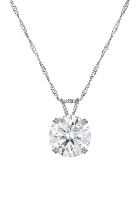 14k Gold Moissanite Pendant Necklace