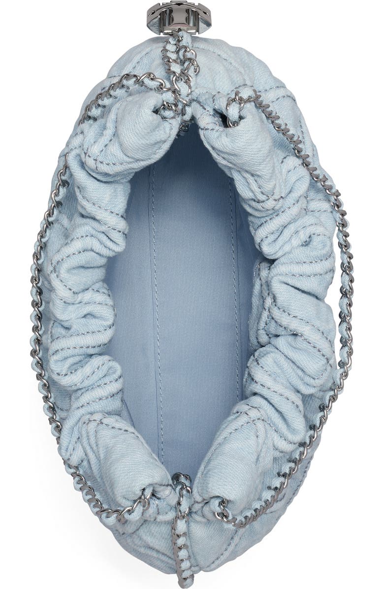 Tory Burch Fleming Quilted Denim Hobo Bag, Alternate, color,