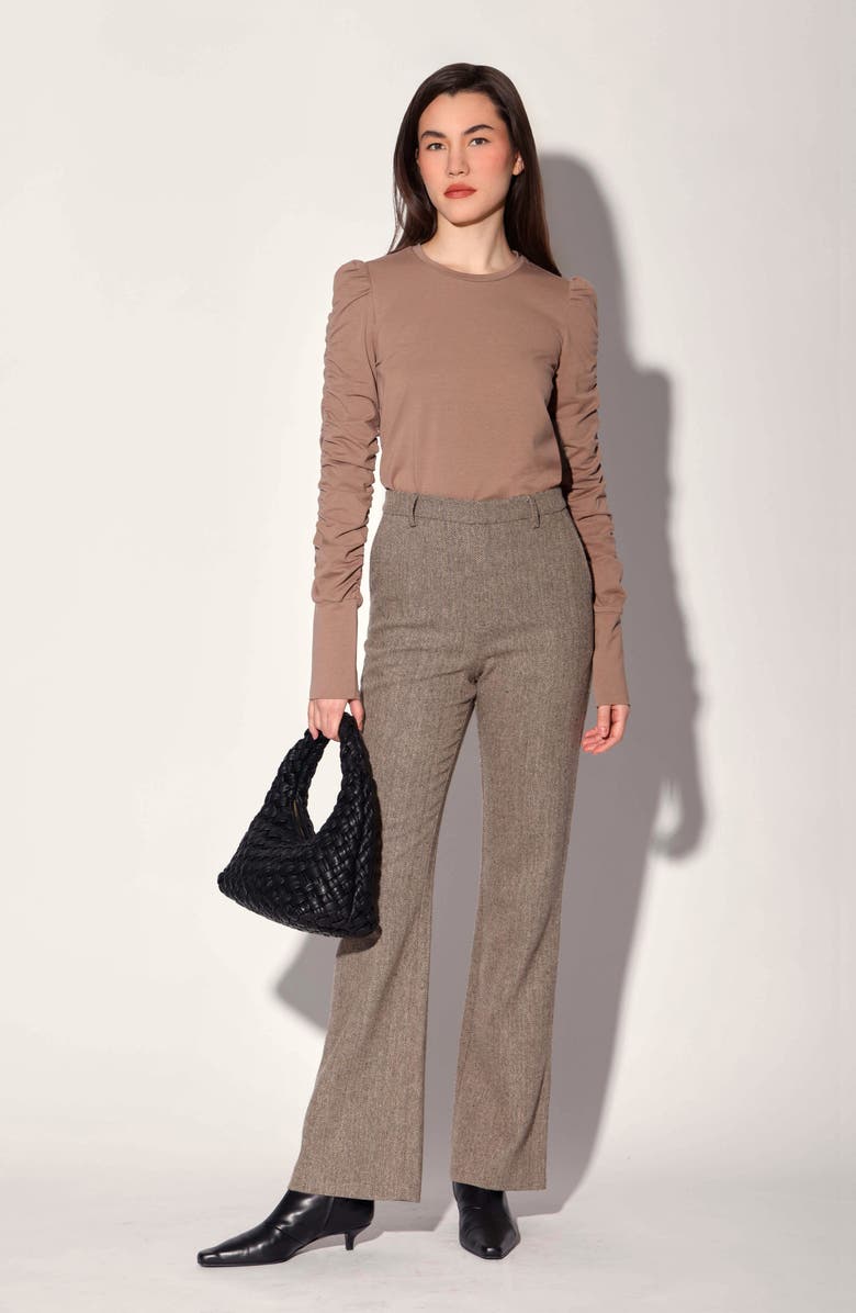 Walter Baker Shane Herringbone Wide Leg Pants, Alternate, color, Brown Herringbone