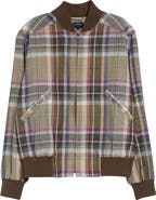 Noah Plaid Wool & Linen Varsity Jacket