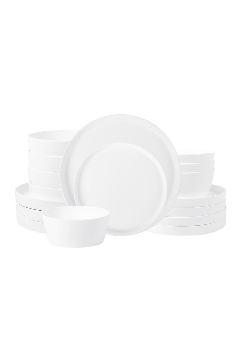 Fosca Bone China 16-Piece Dinnerware Set, Main, color, Matte White