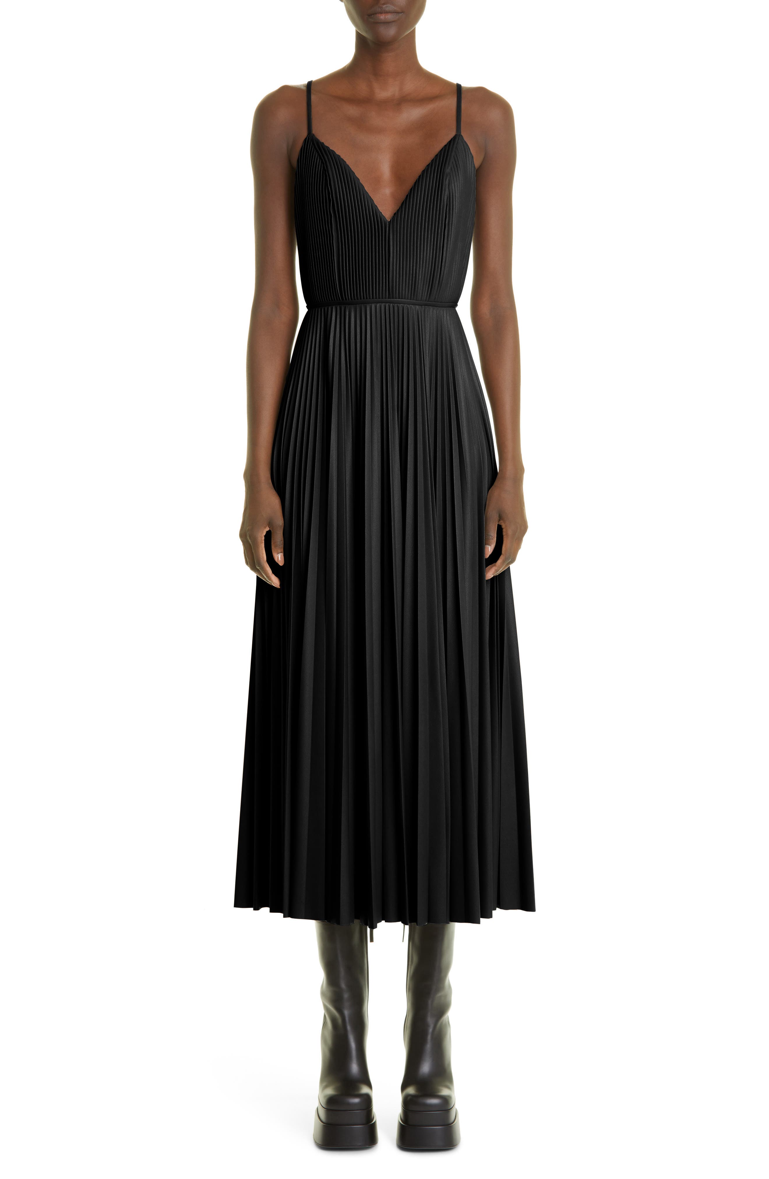 Altuzarra Maggiore Pleated Faux Leather Dress