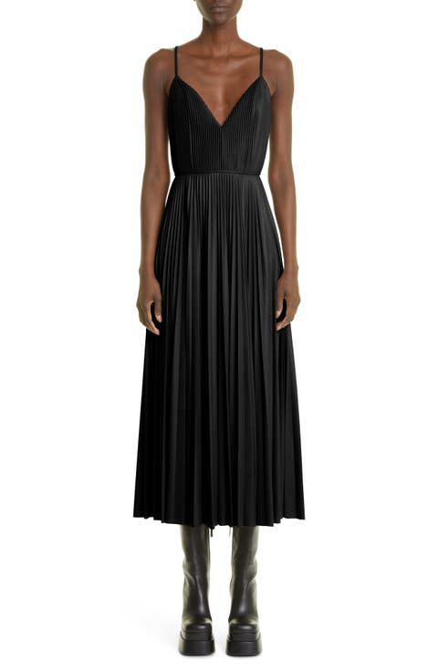 Maggiore Pleated Faux Leather Dress