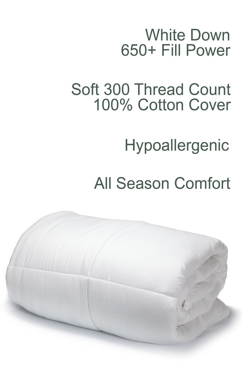 MELANGE HOME 650 Fill Power Down 300 Thread Count Comforter, Alternate, color, White