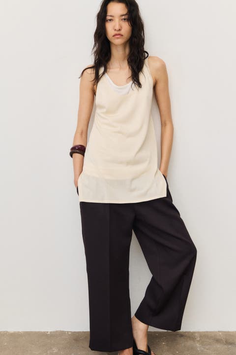 Ankle-length Twill Pants