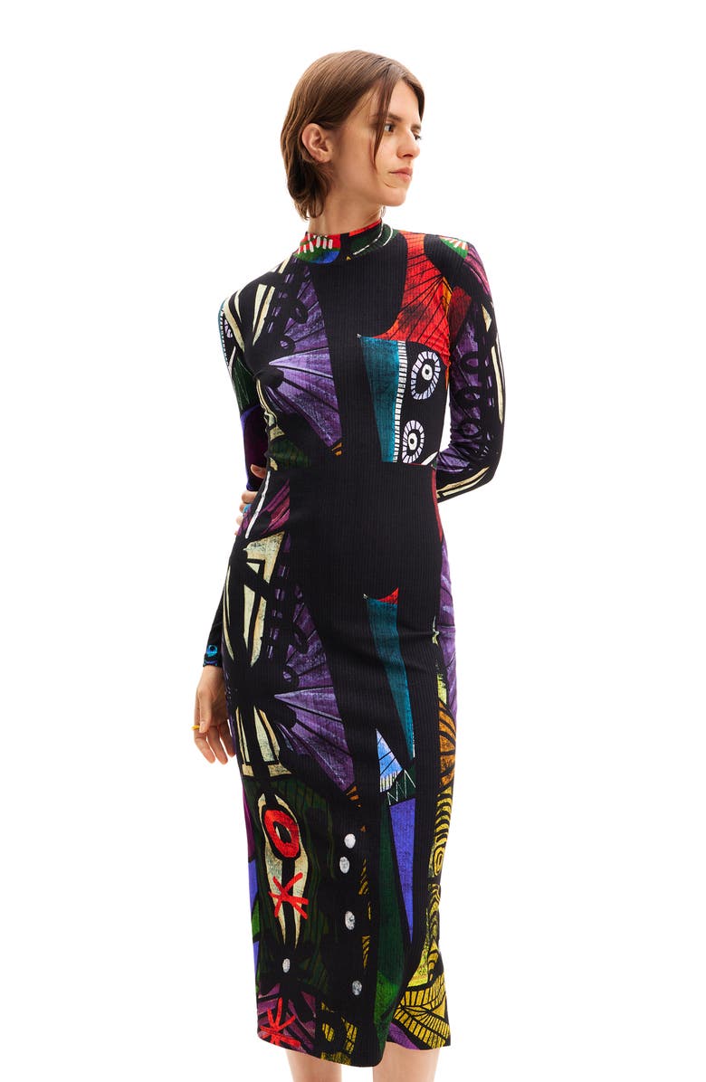 Desigual M. Christian Lacroix Arty Midi Dress, Alternate, color, 
