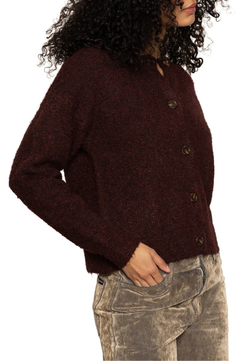 Sanctuary Bouclé Cardigan, Alternate, color, Dark Crimson Red